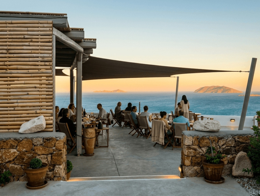 Ypseli Restaurant full of people
