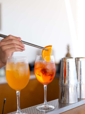 Barman preparing coktails